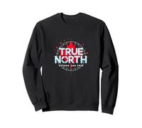 Gráfico patriótico Fuerte y Libre de Canadá True North Sudadera, Unisex para Adultos, Negro, M