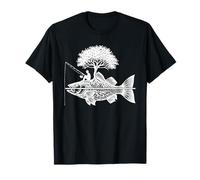 Gráfico Pescador Carpa Pescado Pescado Línea Fly Fishing Camiseta