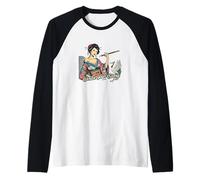 Gráfico Pin-up japonés escribe tu Propia Historia - S25 Camiseta Manga Raglan