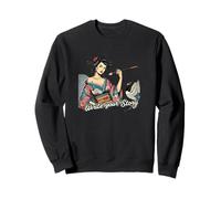 Gráfico Pin-up japonés escribe tu Propia Historia - S25 Sudadera