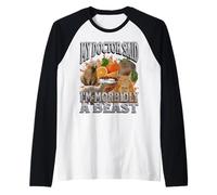 Gráfico pirateado del Y2K de I'm Morbidly A Beast, Divertido Meme de Capibara Camiseta Manga Raglan