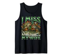 Gráfico pirateado Divertido de Memes de Pesca ofensivos con el Texto «I Miss My Wife» Camiseta sin Mangas