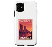 Gráfico Postal de Recuerdo de Viaje Vintage de Grand Rapids Michigan Carcasa para iPhone 11