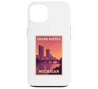 Gráfico Postal de Recuerdo de Viaje Vintage de Grand Rapids Michigan Carcasa para iPhone 13