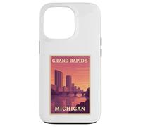 Gráfico Postal de Recuerdo de Viaje Vintage de Grand Rapids Michigan Carcasa para iPhone 13 Pro