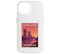 Gráfico Postal de Recuerdo de Viaje Vintage de Grand Rapids Michigan Carcasa para iPhone 14