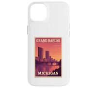 Gráfico Postal de Recuerdo de Viaje Vintage de Grand Rapids Michigan Carcasa para iPhone 14 Plus