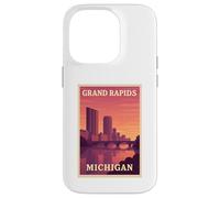 Gráfico Postal de Recuerdo de Viaje Vintage de Grand Rapids Michigan Carcasa para iPhone 14 Pro
