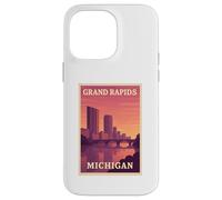 Gráfico Postal de Recuerdo de Viaje Vintage de Grand Rapids Michigan Carcasa para iPhone 14 Pro MAX