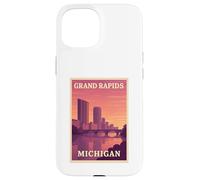 Gráfico Postal de Recuerdo de Viaje Vintage de Grand Rapids Michigan Carcasa para iPhone 15