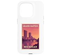Gráfico Postal de Recuerdo de Viaje Vintage de Grand Rapids Michigan Carcasa para iPhone 15 Pro