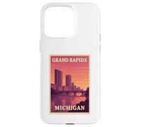 Gráfico Postal de Recuerdo de Viaje Vintage de Grand Rapids Michigan Carcasa para iPhone 15 Pro MAX