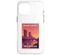 Gráfico Postal de Recuerdo de Viaje Vintage de Grand Rapids Michigan Carcasa para iPhone 16 Pro MAX