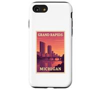 Gráfico Postal de Recuerdo de Viaje Vintage de Grand Rapids Michigan Carcasa para iPhone SE (2020) / 7/8
