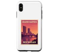 Gráfico Postal de Recuerdo de Viaje Vintage de Grand Rapids Michigan Carcasa para iPhone XS MAX