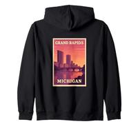 Gráfico Postal de Recuerdo de Viaje Vintage de Grand Rapids Michigan Sudadera con Capucha