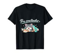 Gráfico Pro-crastinator Kawaii Chibi Cat Lazy Script Camiseta