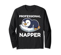 Gráfico profesional de pingüino durmiendo para niñas y niños Manga Larga