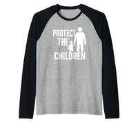 Gráfico Proteger a los Niños - Concientización sobre Protección Camiseta Manga Raglan