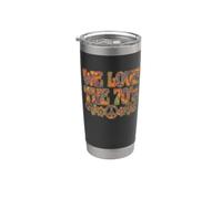 Gráfico psicodélico retro We Love The 70s Groovy Vaso térmico de acero inoxidable de doble pared