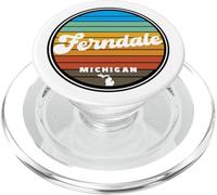Gráfico Redondo Retro Vintage Ferndale City Area Michigan MI PopSockets PopGrip para MagSafe