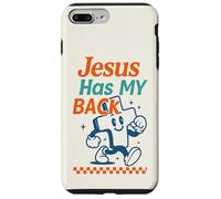 Gráfico Retro Cristiano de Jesus Has My Back Cross Carcasa para iPhone 7 Plus/8 Plus