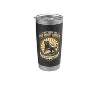 Gráfico retro de animales feroces They Call Me The Honey Badger Vaso térmico de acero inoxidable de doble pared