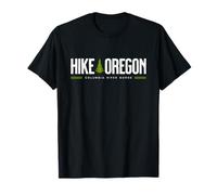 Gráfico retro de árbol para caminar en la garganta del río Columbia de Oregón Camiseta