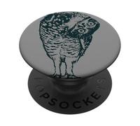 Gráfico Retro de Arte Popular Bohemio con Forma de búho Curioso con Cabeza Inclinada PopSockets PopGrip Adhesivo