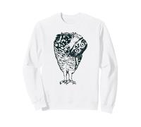 Gráfico Retro de Arte Popular Bohemio con Forma de búho Curioso con Cabeza Inclinada Sudadera