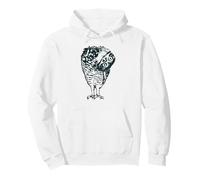 Gráfico Retro de Arte Popular Bohemio con Forma de búho Curioso con Cabeza Inclinada Sudadera con Capucha