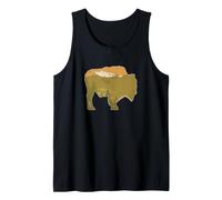 Gráfico Retro de bisontes con diseño Retro de búfalos y pinares Camiseta sin Mangas