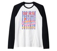 Gráfico Retro de Fiesta en el Lago con lancha motora «out Here In The Open Motorboatin» Camiseta Manga Raglan