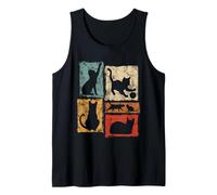 Gráfico Retro de Gatos con hábitos Diarios para papá y mamá Camiseta sin Mangas