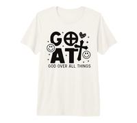 Gráfico Retro de Goat God Over All Things Christian Faith Camiseta Premium