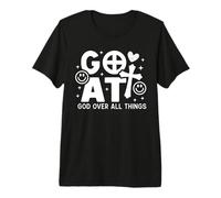 Gráfico Retro de Goat God Over All Things Christian Faith Camiseta Premium