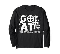 Gráfico Retro de Goat God Over All Things Christian Faith Manga Larga