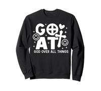 Gráfico Retro de Goat God Over All Things Christian Faith Sudadera
