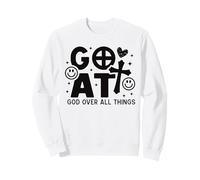 Gráfico Retro de Goat God Over All Things Christian Faith Sudadera