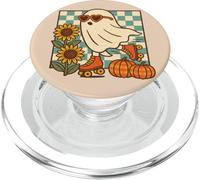 Gráfico retro de Halloween de patinaje sobre ruedas fantasma de otoño PopSockets PopGrip para MagSafe