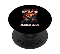 Gráfico Retro de I Saw The Blood Moon 2026 Howling Wolves PopSockets PopGrip Adhesivo