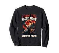 Gráfico Retro de I Saw The Blood Moon 2026 Howling Wolves Sudadera