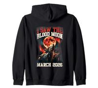 Gráfico Retro de I Saw The Blood Moon 2026 Howling Wolves Sudadera con Capucha
