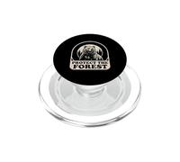 Gráfico Retro de la Naturaleza de un Oso Pardo Llamado Protect The Forest PopSockets PopGrip para MagSafe