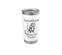 Gráfico retro de mamíferos basura con texto en inglés «Sometimes I Be Fartin' Opossum» Vaso térmico de acero inoxidable de doble pared