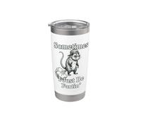 Gráfico retro de mamíferos basura con texto en inglés «Sometimes I Be Fartin' Opossum» Vaso térmico de acero inoxidable de doble pared
