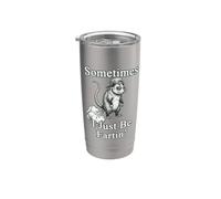 Gráfico retro de mamíferos basura con texto en inglés «Sometimes I Be Fartin' Opossum» Vaso térmico de acero inoxidable de doble pared