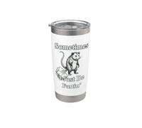Gráfico retro de mamíferos basura con texto en inglés «Sometimes I Be Fartin' Opossum» Vaso térmico de acero inoxidable de doble pared