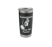 Gráfico retro de mamíferos basura con texto en inglés «Sometimes I Be Fartin' Opossum» Vaso térmico de acero inoxidable de doble pared