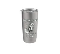 Gráfico retro de mamíferos basura con texto en inglés «Sometimes I Be Fartin' Opossum» Vaso térmico de acero inoxidable de doble pared